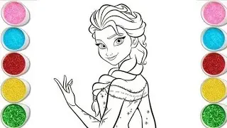 Beautiful Elsa Frozen Drawing, Painting and Coloring for Toddlers -Child Art