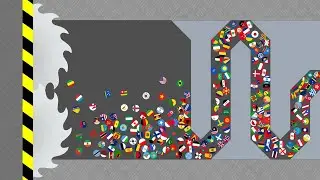 Escape From The Crusher #3 - Marble Race Countries in Algodoo