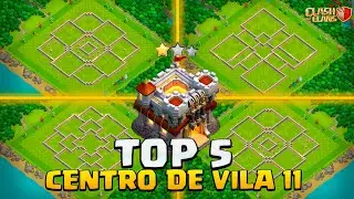 TOP 5 MELHORES LAYOUTS CV11/TH11 de 2025! (Agosto) |🔥Guerra, Farm e Push com Link | Clash of Clans