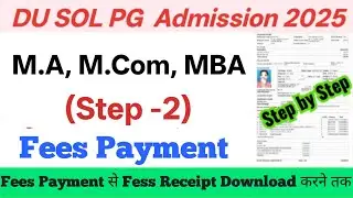 DU SOL PG 1st Merit List 2025 | SOL Fees Payment After Name in Merit list 2025 | SOL Fees Payment