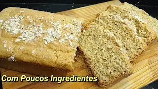 PÃO DE AVEIA DE LIQUIDIFICADOR, SEM TRIGO, SEM LEITE E SEM AÇÚCAR, Ótimo para o Café da Manhã