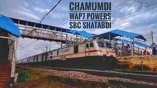 First KJM WAP 7 Chamundi honours 12027 SBC Shatabdi Express