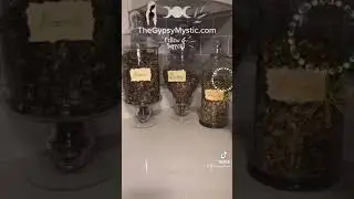 Green Witch Herbal Tea Tisane and Witchy Decor Apothecary Jars
