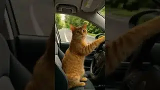 Cat Driving a Car 😹🚗 | Cutest Driver Ever!