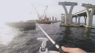 CATCHING Fish in PENSACOLA Florida BAY! Three Mile Bridge Construction