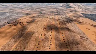 The battle of the human army surrounded by a huge army of monsters