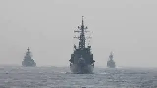 U.S., Australia, Japan and India Underway during Exercise Malablar 2020