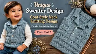 न्यू बेबी स्वेटर की बुनाई(2 to 4 year)| knitting coat design #diy #डिजाइन |Part-2|WoolenTutorial#156
