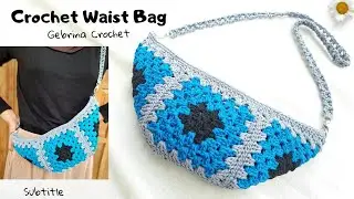 Crochet Granny Waist Bag - Merenda  Waist Bag (Subtitle)