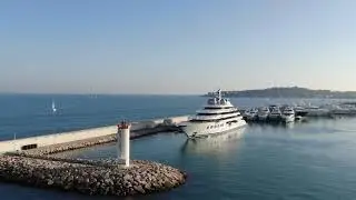 The Port of Antibes and M/Y Amadea