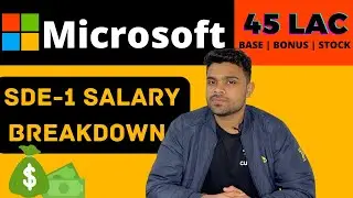 MICROSOFT SDE-1 45 Lac Detailed CTC Breakdown | Base, Bonus, Stocks, Benefits