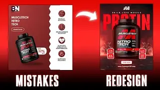 I Redesigned This Protein Ad Poster in Photoshop&hellip; HUGE Difference 😱