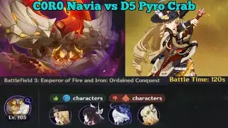 Navia Lunar-Crystallize vs D5 Emperor of Fire | Genshin Impact 6.3 Stygian Onslaught: Fearless