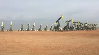 Incredible Hess 20 Well Pad- Twenty Pumping units all in a row!