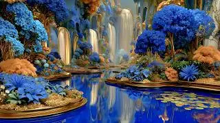 Royal Blue Dreams: A Journey Through Heavenly Palaces & Relaxing Melodies (4K Fantasy Art)