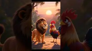शेर और मुर्गा || Hindi Kids Ai Story✨                   #moralstories #fyp #explore #storytime