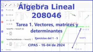 CIPAS – Unidad 1 – Tarea 1 – Vectores, matrices y determinantes.