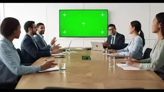 Wide-Angle Business Meeting | Green Screen Wall-Mounted Monitor 4K