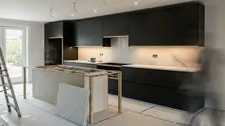 Open Plan Kitchen &mdash; Modern Black & Gold Statement