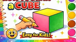 How to Draw a Cube | Easy Cube Drawing for Kids | Step by Step Drawing| kids drawing
