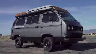 THE FIREBOX STOVE VW SYNCRO OFF ROAD 4X4 CAMPER VAN.