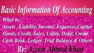 Basic Information of Accounting | What is Accounting terms | Simple process in Urdu/Hindi By: Azeem