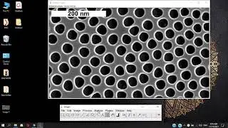 How to measure the average size between nano pores and the SD using ImageJ software.