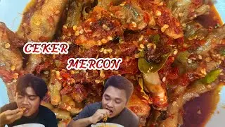 BUSYET‼️CEKER MERCON DENGAN LEVEL MAXIMUM,, DAN KULIT AYAM CERISPY FULL CHOLESTROL