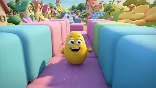 Fall Guys Wobbly Bean Rolled Through a Course | Nursery Rhymes for Kids & Baby Songs