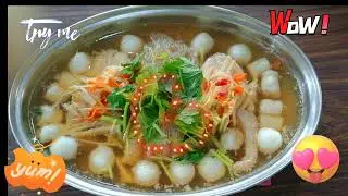 Steam fish ( with cooking rice wine ginger chill and fish ball )