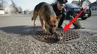 Heart Stopping Moment: German Shepherd Guides Officers to Rescue Puppies