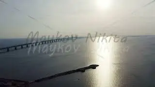 Oresund bridge. A long tunnel and bridge with an artificial island between Sweden and Denmark., Aeri