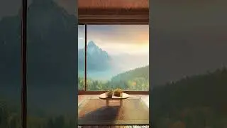 Large Window | Cozy Lounge | Mountain View | Soft Muffled Rain | 🌄🏡🌧️