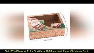 Clearance Sale -20% - OurWarm 12/24pcs Kraft Paper Christmas Cookie Gift Boxes with Clear Window 22