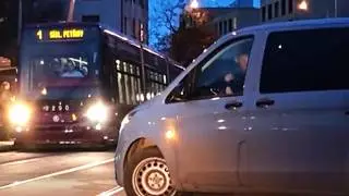 Seconds from Impact?! Dramatic Moment on Prague Tram Tracks + Christmas Tram 9170