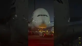 Airbus A380 pushback at Mumbai Airport| #aviation #airplane #youtubeshorts #singapore #shorts #a380