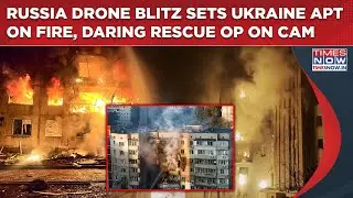 Russia Drone Blitz Sets Apartment On Fire In Sumy| Watch Ukraine Firefighters Rescue Residents, Pets