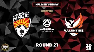 NPL Men's NNSW Round 21 Reserve Grade - Broadmeadow Magic v Valentine FC
