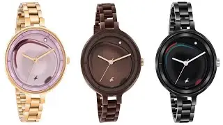 Fastrack New MetaWe Collection  Rose Gold Brown & Black Stainless Steel Strap Watch For Girls