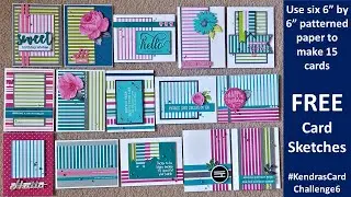 Ways to Use Patterned Paper | FREE Templates and Card Sketches | 15 cards #KendrasCardChallenge6