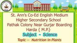 Topic :--- Nutrition in Plants { Science } by Prabhat Sir. St Ann's School Harda.