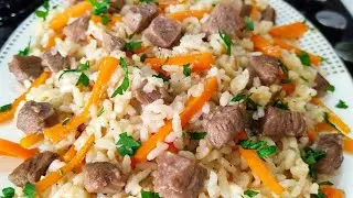 ÇOK İDDİALI BİR PİLAV TARİFİ.ETLİ HAVUÇLU PİLAV (ÖZBEK PİLAVI)#pilavtarifi