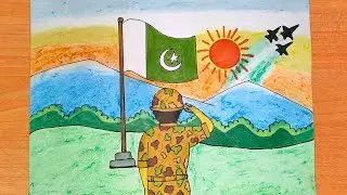 Defence day Chart / 6th September Drawing / Defense Day Easy Drawing / Pakistan Defence Day Poster