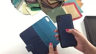 Latest design custom detachable card slot pu leather flip wallet phone case for iphone xs