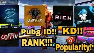 JAGUAR,RICH,SNAX,COFFIN,SYNZX, STAR CAPTAIN PUBG ID!! KD!! RANK!! POPULARITY!! WHO IS BEST?