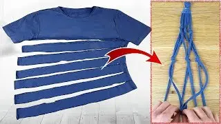 💚💚 Antes de Tirar tu Camiseta Mira Esto ! Hazlo tu Mismo! Trucos de Jardín - Colgador de Macetas