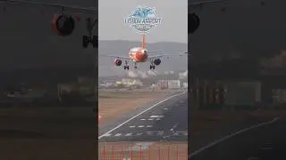 A320 EasyJet приземлился при боковом ветре в аэропорту Лиссабона