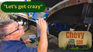 PATINA paint match on the CHEVY COE using coffee and mustard? / Fender and step install