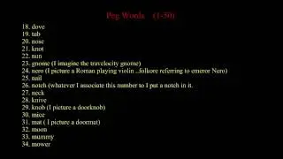 Memory technique mnemonic major system