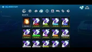 Showing my garage in Rocket League Sideswipe before season 5